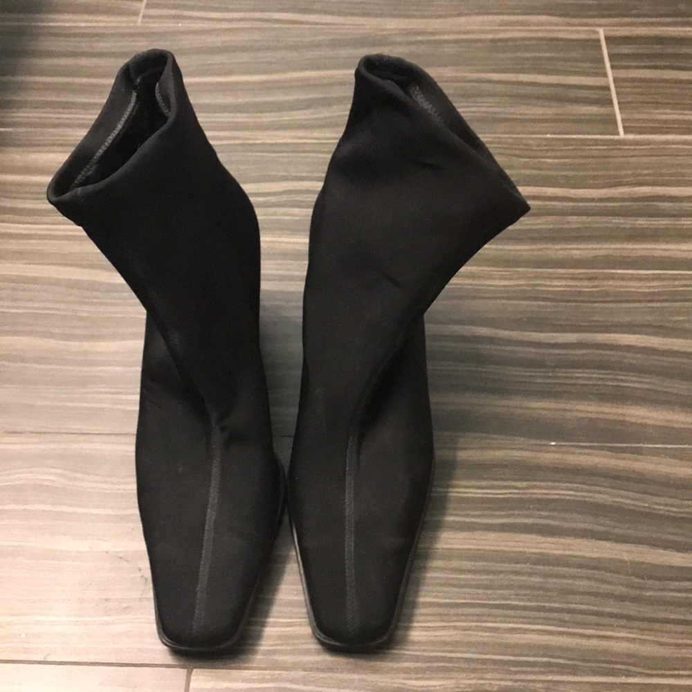 Stuart Weitzman microfiber booties.